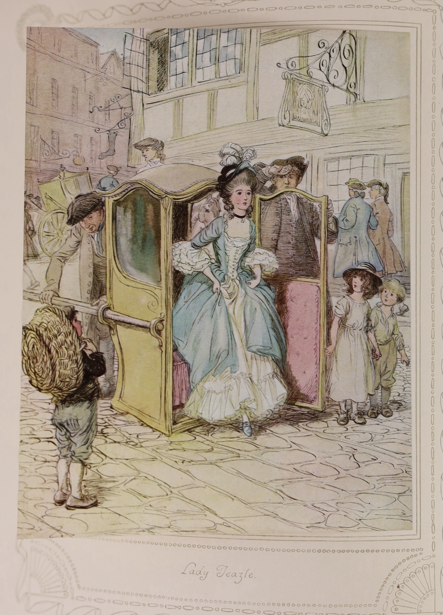 Sheridan, Richard Brinsley - The School for Scandal, one of 350, signed and illustrated by Hugh Thompson, 4to, original vellum gilt, with 25 tipped-in colour plates, endpapers slightly spotted, Hodder and Stoughton, Lond